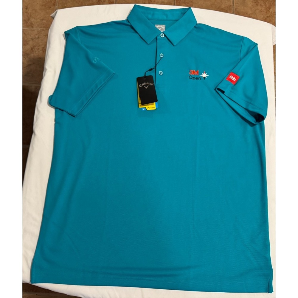 Calloway 3M Open Men's Polo Shirt - Teal - Size XL - NEW With Tags - 100% Poly